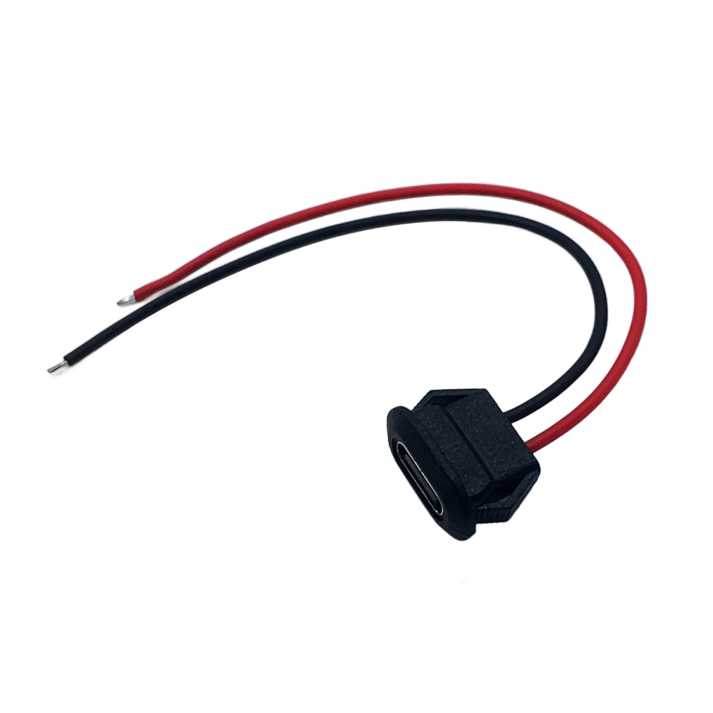 Type-C Female Chassis Waterproof 2P Solder Wire Type USB C Pigtail Cable Extension Power Cable USB-C Plug to 2 Pin Bare