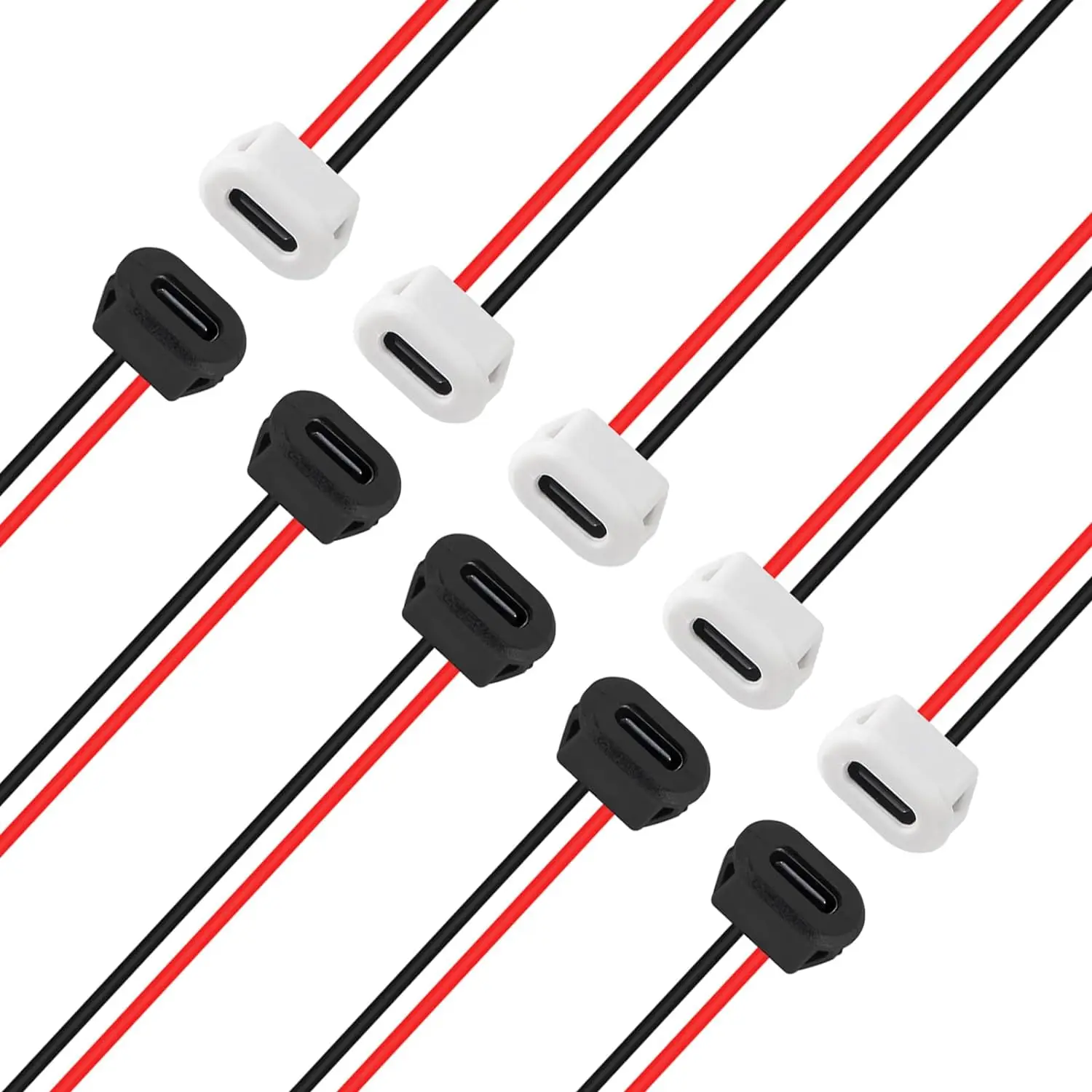 Type-C Female Chassis Waterproof 2P Solder Wire Type USB C Pigtail Cable Extension Power Cable USB-C Plug to 2 Pin Bare