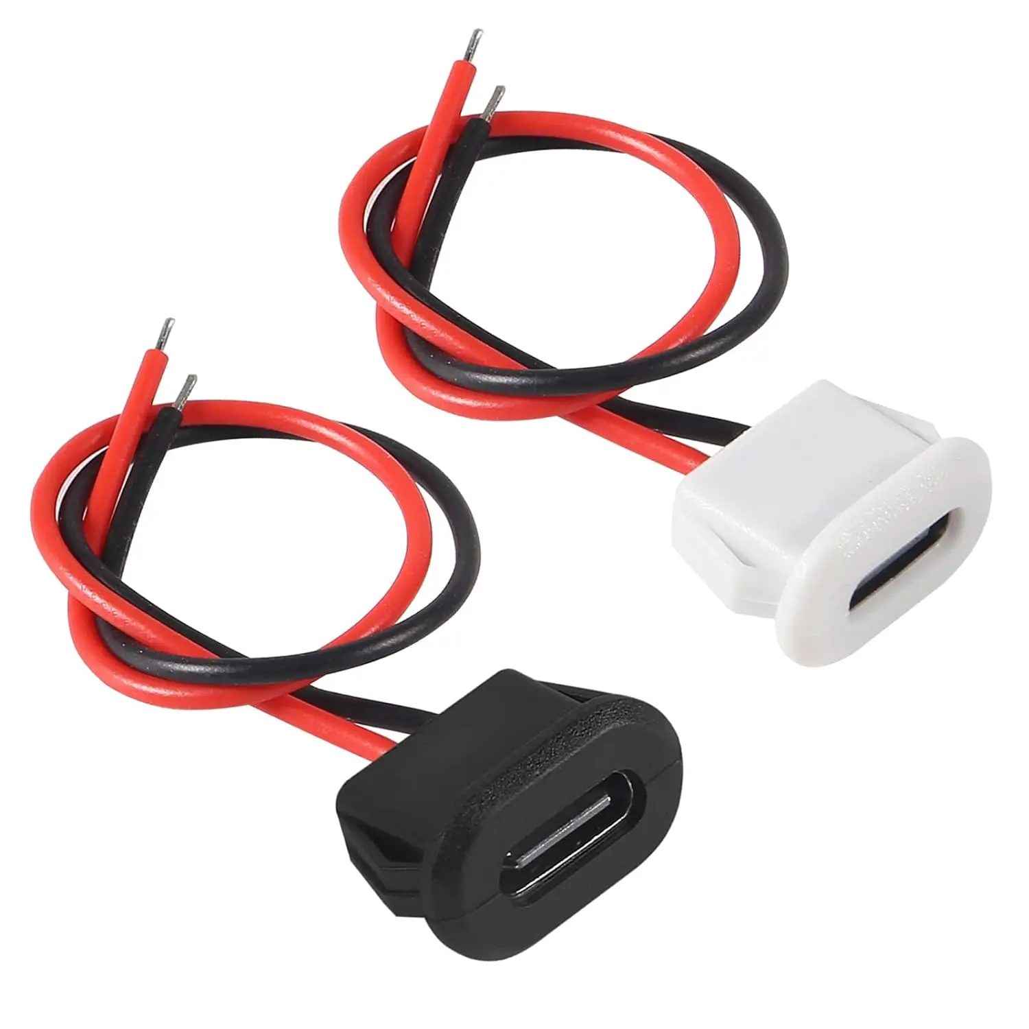 Type-C Female Chassis Waterproof 2P Solder Wire Type USB C Pigtail Cable Extension Power Cable USB-C Plug to 2 Pin Bare