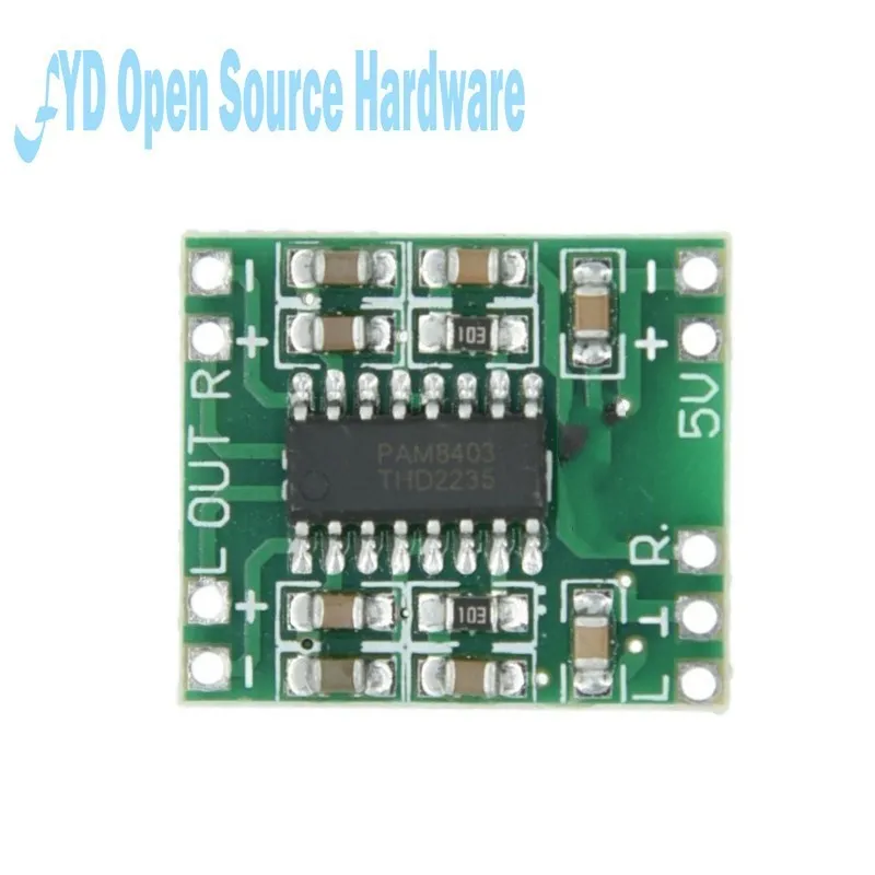PAM8403 Super Mini Digital Amplifier Board 2 * 3W Class D Digital Amplifier Board Efficient 2.5 To 5V USB Power Supply