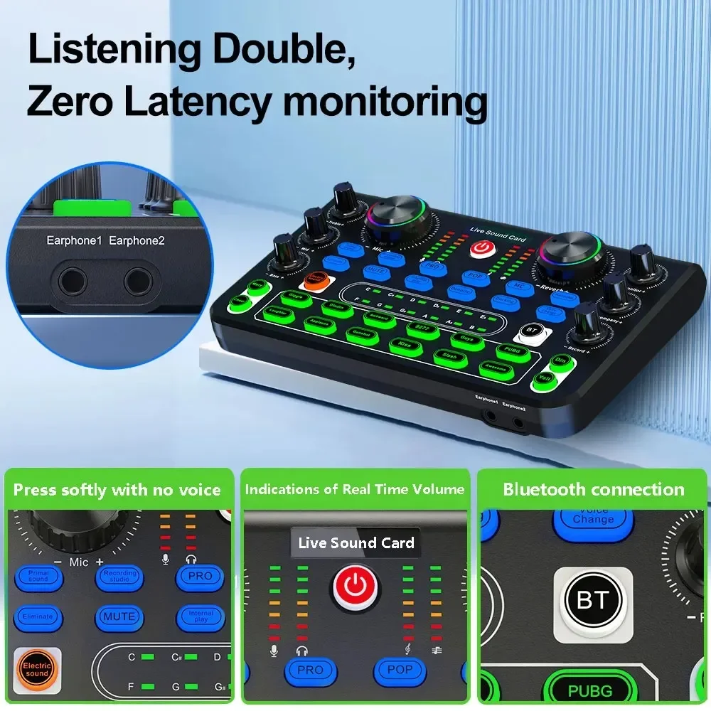 X60 Professional Sound Card Audio Mixer English Version Karaoke Broadcast KTV Performance Live DJ Professional Mixer Soundcard