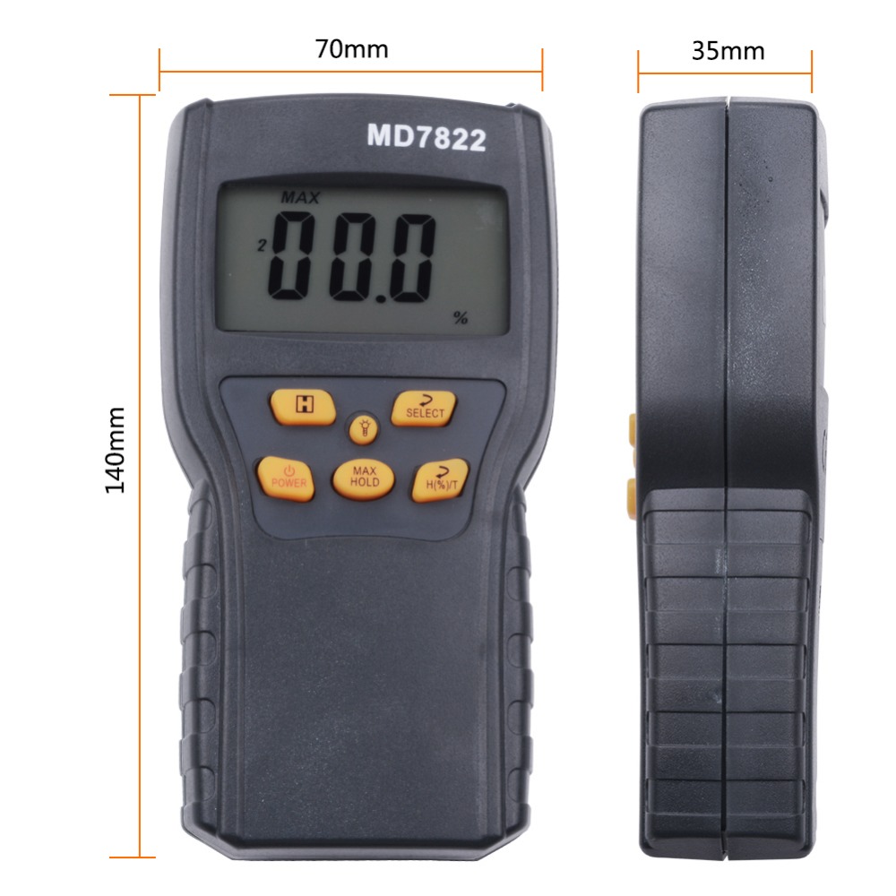 MD7822 Digital Grain Moisture Meter LCD Display Humidity Tester Contains Wheat Corn Rice Test Hygrometer Damp Detector 30% off