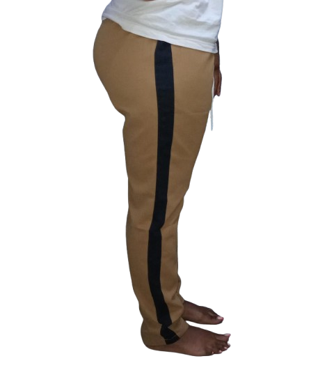 Women’s Drawstring Pants – Khaki Brown. Sizes: S, M, L, XL. Women's Palazzo Trousers.