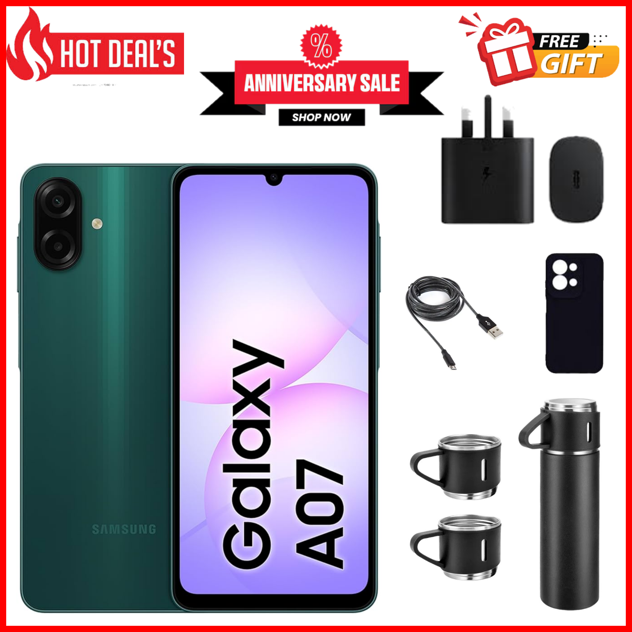 KILIMALL ANNIVERSARY SALE!! Samsung Galaxy A07 128GB+4GB 6.7" 90Hz 50MP Dual Camera  5000mAh 25W Type-C Charge Android 15 Smart Phones Fingerprint phone Samsung a07, A07 samsung+ FREE GIFTS