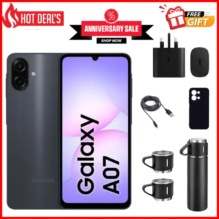 KILIMALL ANNIVERSARY SALE!! Samsung Galaxy A07 128GB+4GB 6.7" 90Hz 50MP Dual Camera  5000mAh 25W Type-C Charge Android 15 Smart Phones Fingerprint phone Samsung a07, A07 samsung+ FREE GIFTS