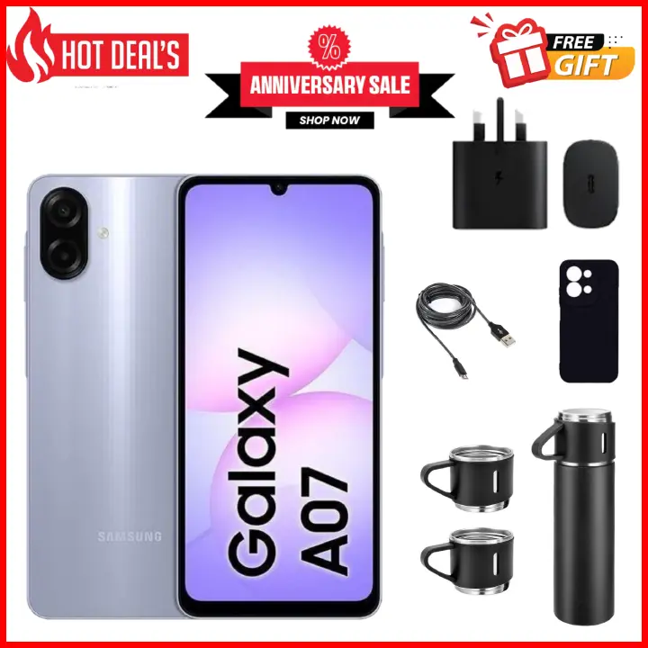 KILIMALL ANNIVERSARY SALE!! Samsung Galaxy A07 128GB+4GB 6.7" 90Hz 50MP Dual Camera  5000mAh 25W Type-C Charge Android 15 Smart Phones Fingerprint phone Samsung a07, A07 samsung+ FREE GIFTS