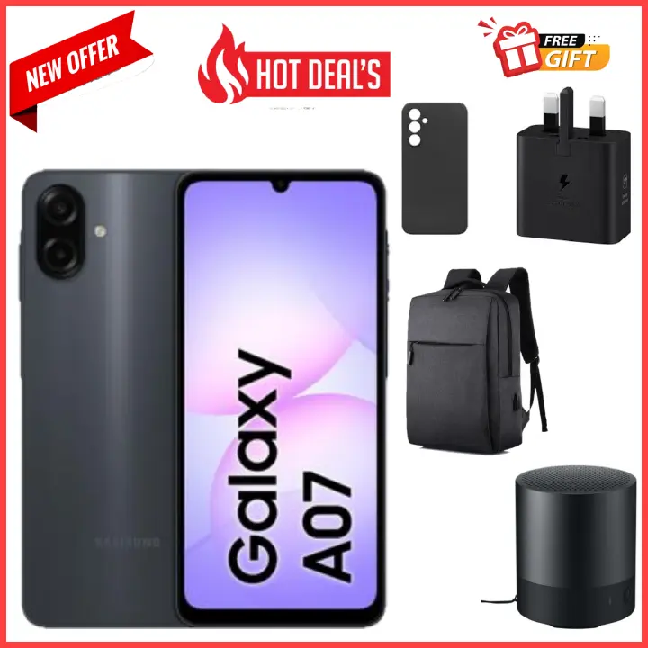 FLASHSALE DEALS!! Samsung Galaxy A07 6.7", 4GB RAM+64GB ROM, 5000mAh Battery, 50MP Rear & 8MP Front Cameras, Android 15, Dual SIM, 25W Charger, Side Fingerprint A07 Samsung samsung A07- Smartphones