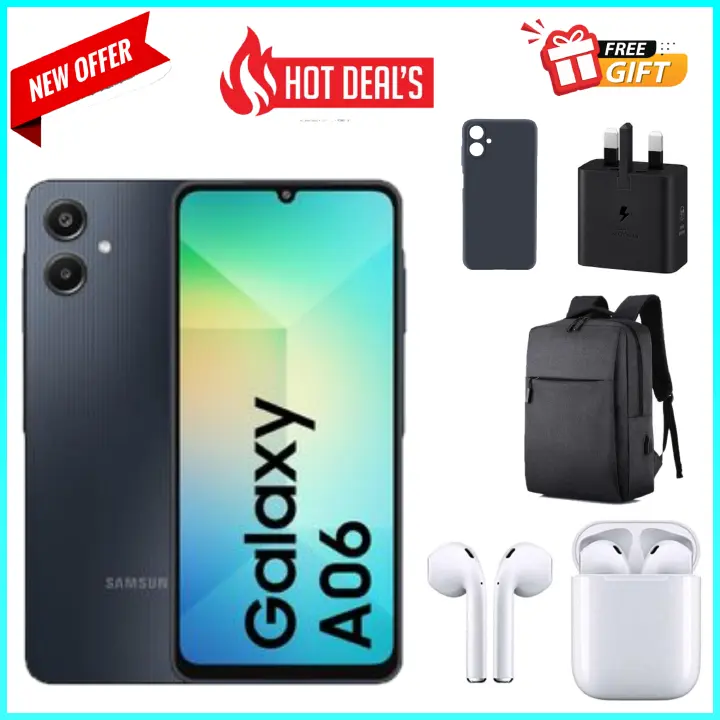 KILIMALL ANNIVERSARY DEALS!!Samsung Galaxy A06 64GB/128GB+4GB MTK Helio G85 (12nm) 50MP Dual Camera 6.7"  Display 5000mAh 25W Type-C Charge Android 14 Smart Phones Samsung a06, A06 Samsung+FREEBIES