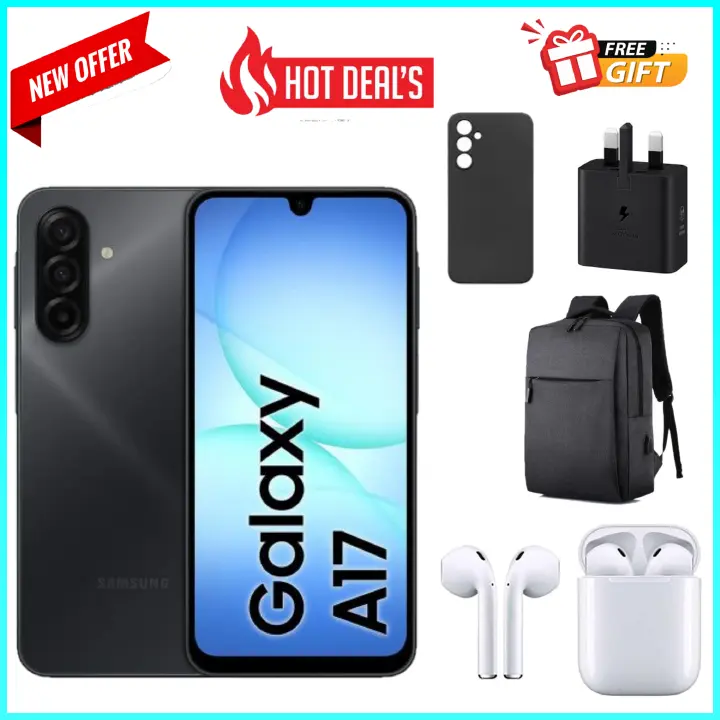 LIMITED TIME OFFERS!! Samsung Galaxy A17 128GB+4GB 6.7" Super AMOLED Display 50MP Camera Android 15 IP54 Waterproof 5000mAh 25W Type-C AI Smart Phones Samsung A17 A17 samsung +FREEGIFTS smartphone