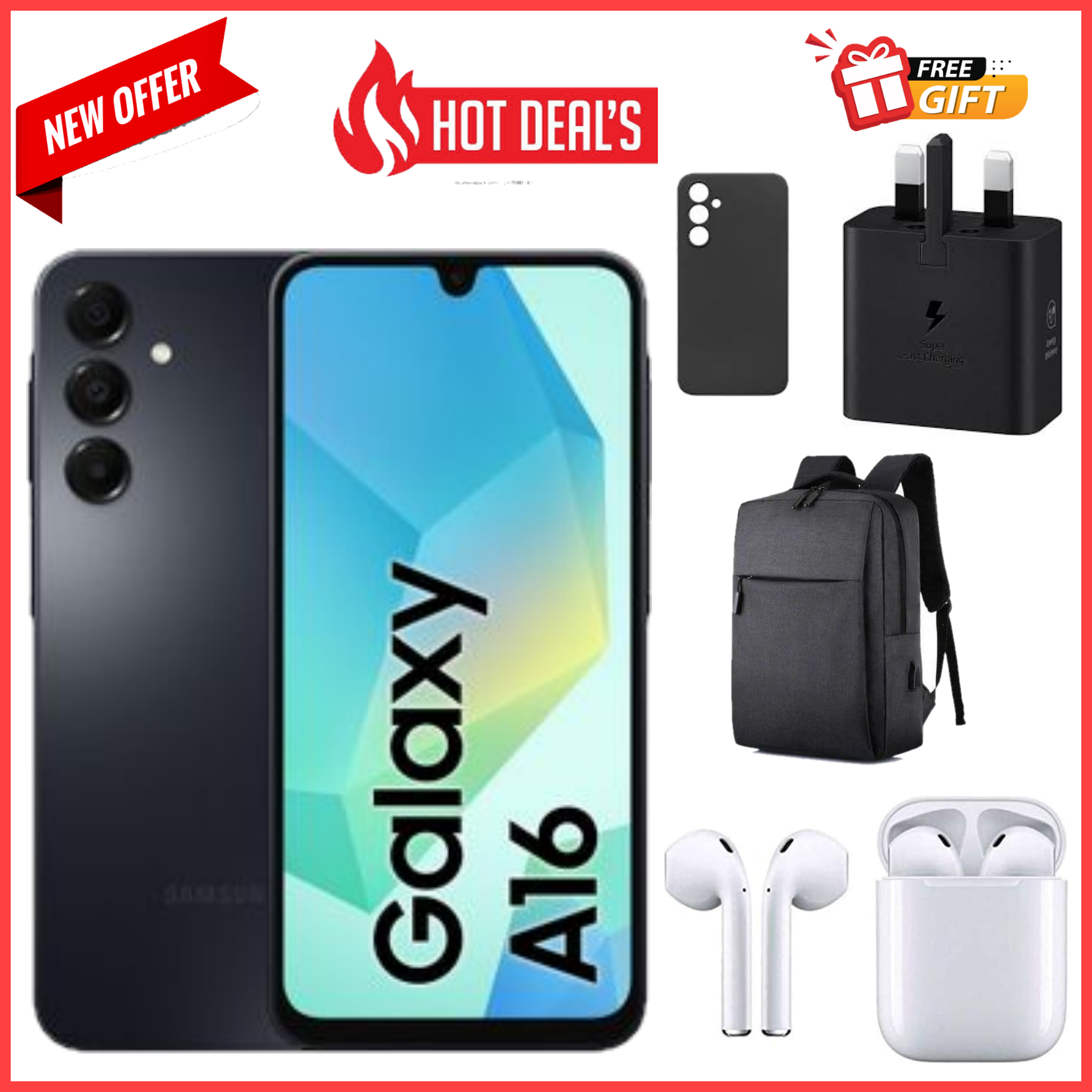 KILIMALL ANNIVERSARY DEALS!! !! BRAND NEW Samsung Galaxy A16, 4GB+128GB ROM 6.7" HD, Android 14, 4G, Bluetooth, 50MP-Camera, Battery-5000mah,(Dual Sim)-Samsung A16, A16 Samsung Smartphone+FREEBIES