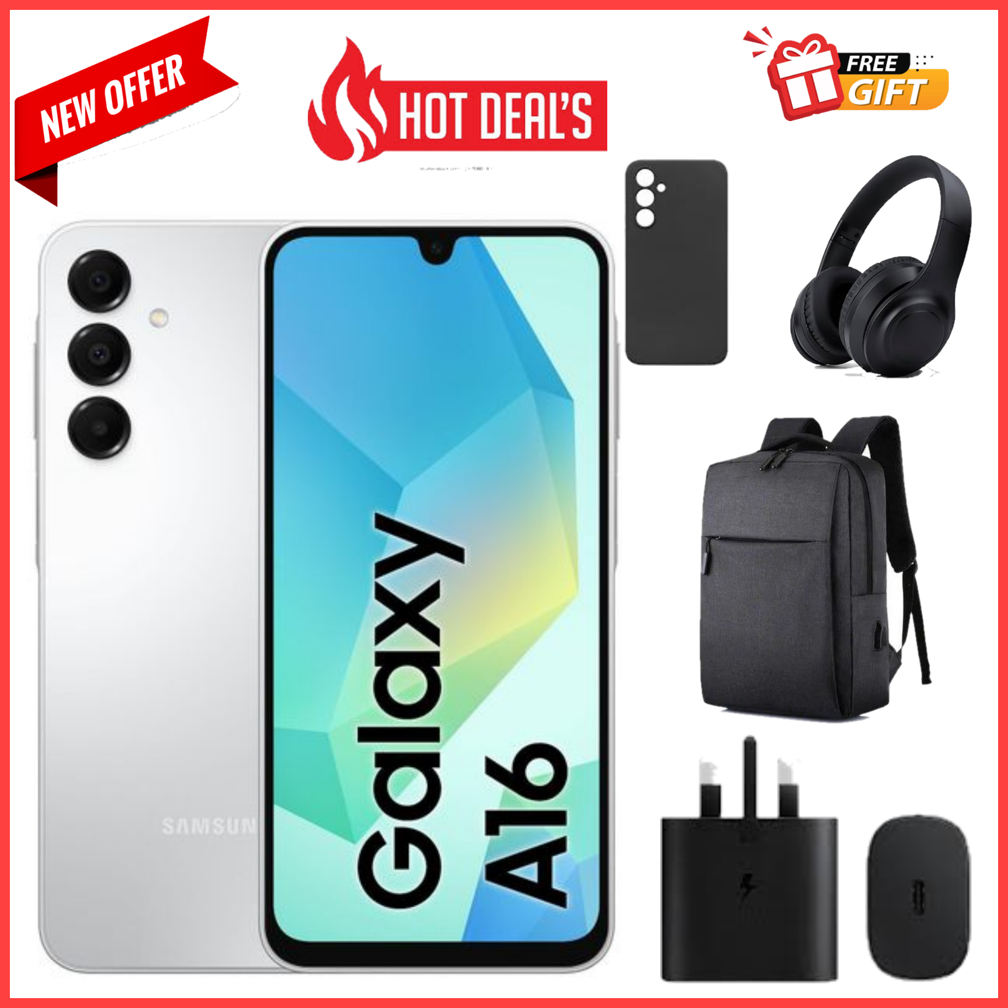BRAND NEW !! Samsung Galaxy A16 128GB+4GB 6.7" Super AMOLED D 50MP Triple Camera Android 14 Mediatek Helio G99 5000mAh 25W Type-C Charge Smart Phones phone samsung A16 A16 samsung+FREE GIFTS