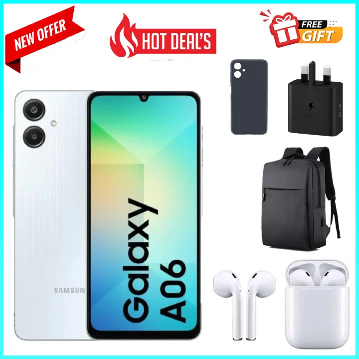 KILIMALL ANNIVERSARY DEALS!!Samsung Galaxy A06 64GB/128GB+4GB MTK Helio G85 (12nm) 50MP Dual Camera 6.7"  Display 5000mAh 25W Type-C Charge Android 14 Smart Phones Samsung a06, A06 Samsung+FREEBIES