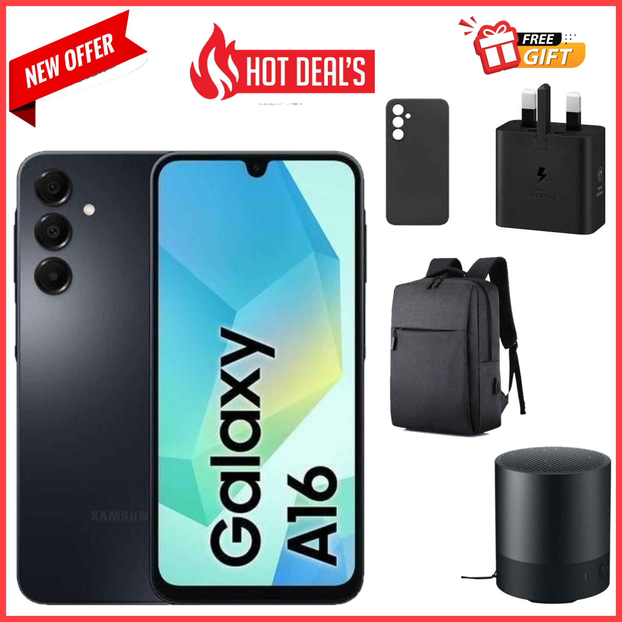 BRAND NEW !! Samsung Galaxy A16 128GB+4GB 6.7" Super AMOLED D 50MP Triple Camera Android 14 Mediatek Helio G99 5000mAh 25W Type-C Charge Smart Phones phone samsung A16 A16 samsung+FREE GIFTS
