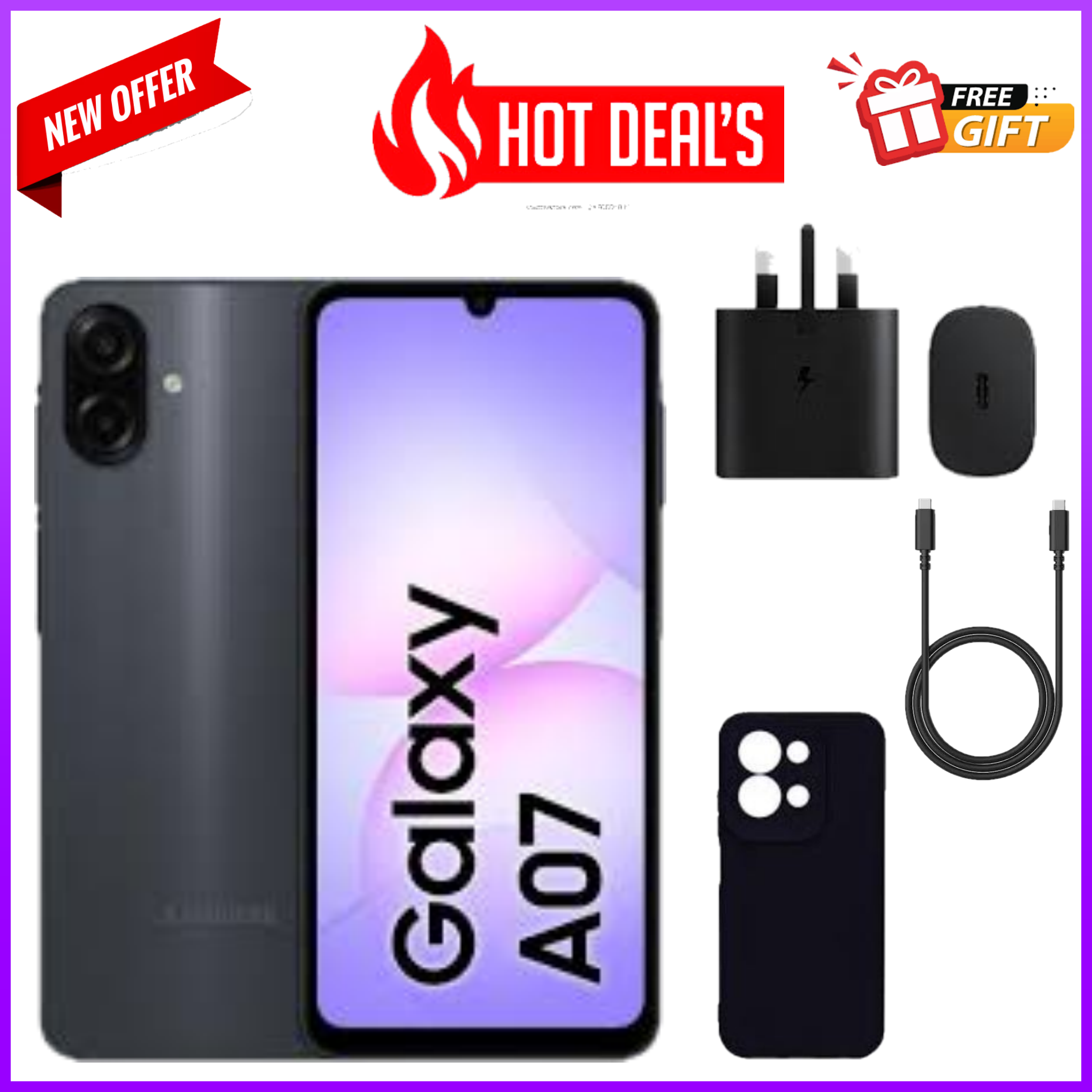 KILIMALL ANNIVERSARY SALE!! Samsung Galaxy A07 128GB+4GB 6.7" 90Hz 50MP Dual Camera  5000mAh 25W Type-C Charge Android 15 Smart Phones Fingerprint phone Samsung a07, A07 samsung+ FREE GIFTS