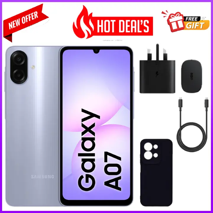 KILIMALL ANNIVERSARY SALE!! Samsung Galaxy A07 128GB+4GB 6.7" 90Hz 50MP Dual Camera  5000mAh 25W Type-C Charge Android 15 Smart Phones Fingerprint phone Samsung a07, A07 samsung+ FREE GIFTS