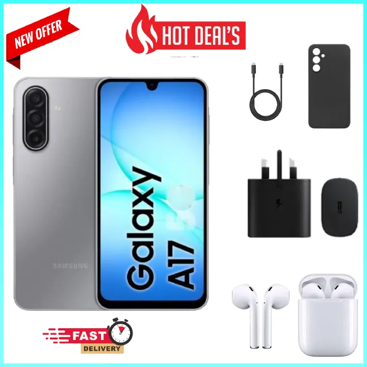 LIMITED TIME OFFERS!! Samsung Galaxy A17 128GB+4GB 6.7" Super AMOLED Display 50MP Camera Android 15 IP54 Waterproof 5000mAh 25W Type-C AI Smart Phones Samsung A17 A17 samsung +FREEGIFTS smartphone