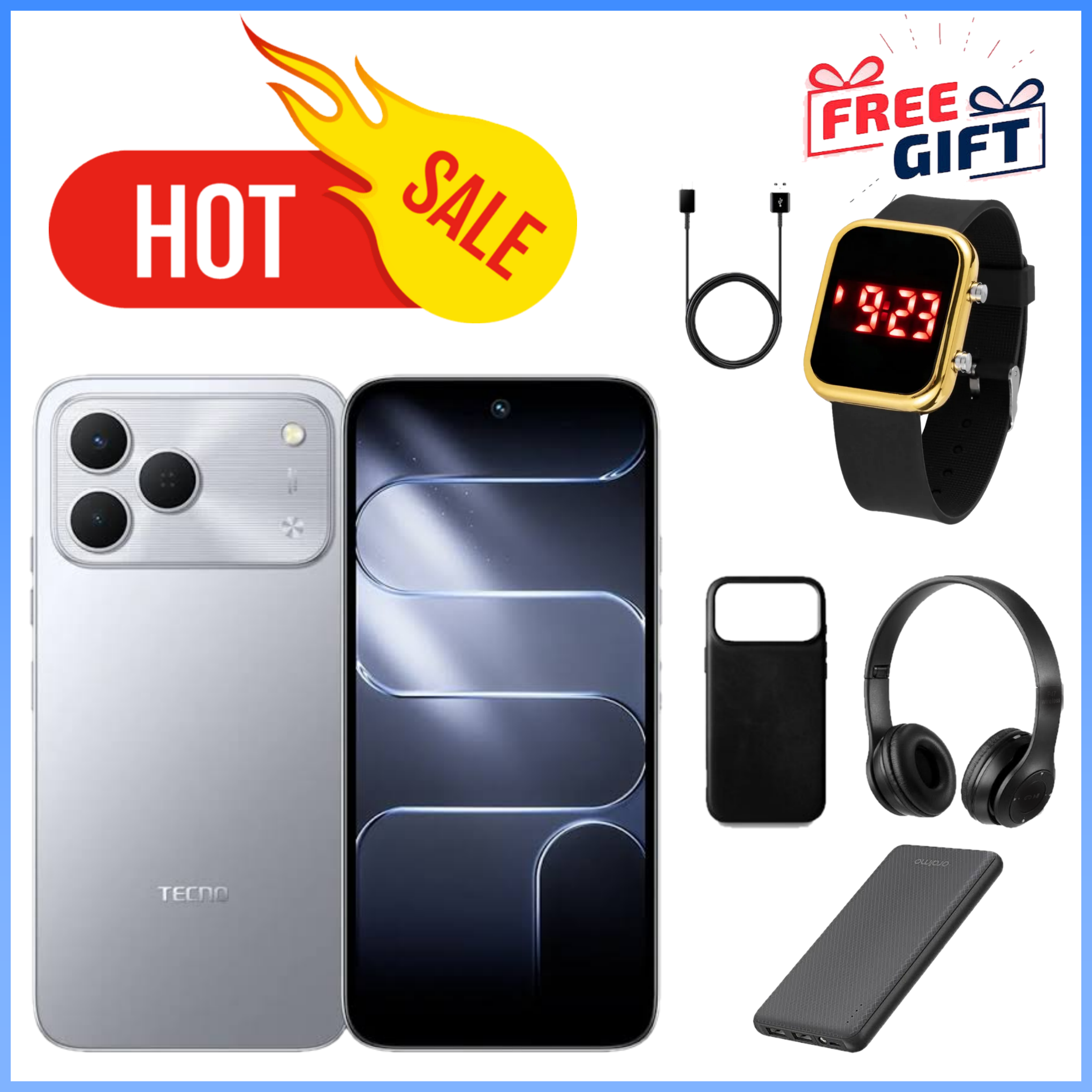 LIMITED TIMEDEALSE!!BRAND NEW Tecno Spark 50 256GB/128GB+(8+4)GB 6.78" IPS LCD 120Hz Display 50MP Rear 8MP Selfie Camera  6700mAh Battery 18W Android 16 Dual SIM Fingerprint Unlock Smartphone