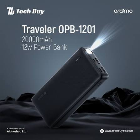 Oraimo Traveller Power Bank 10000mAh 20000mAh  30000mAh 40000mAh 50000mAh 12W Smart Fast Charging Slim Portable Power Bank type C ChargingCompatibility Powerbank with overcharge protection