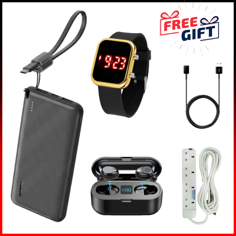 AMAZING DEALS!! oraimo PowerFlow L1 Power Bank (OPB-1103): 100000mAh | 15W Fast Charging | 2 USB-A Outputs | Type-C Input/Output | 3-Device Charging  | PowerBanks oraimo 10000mah+FREE GIFTS