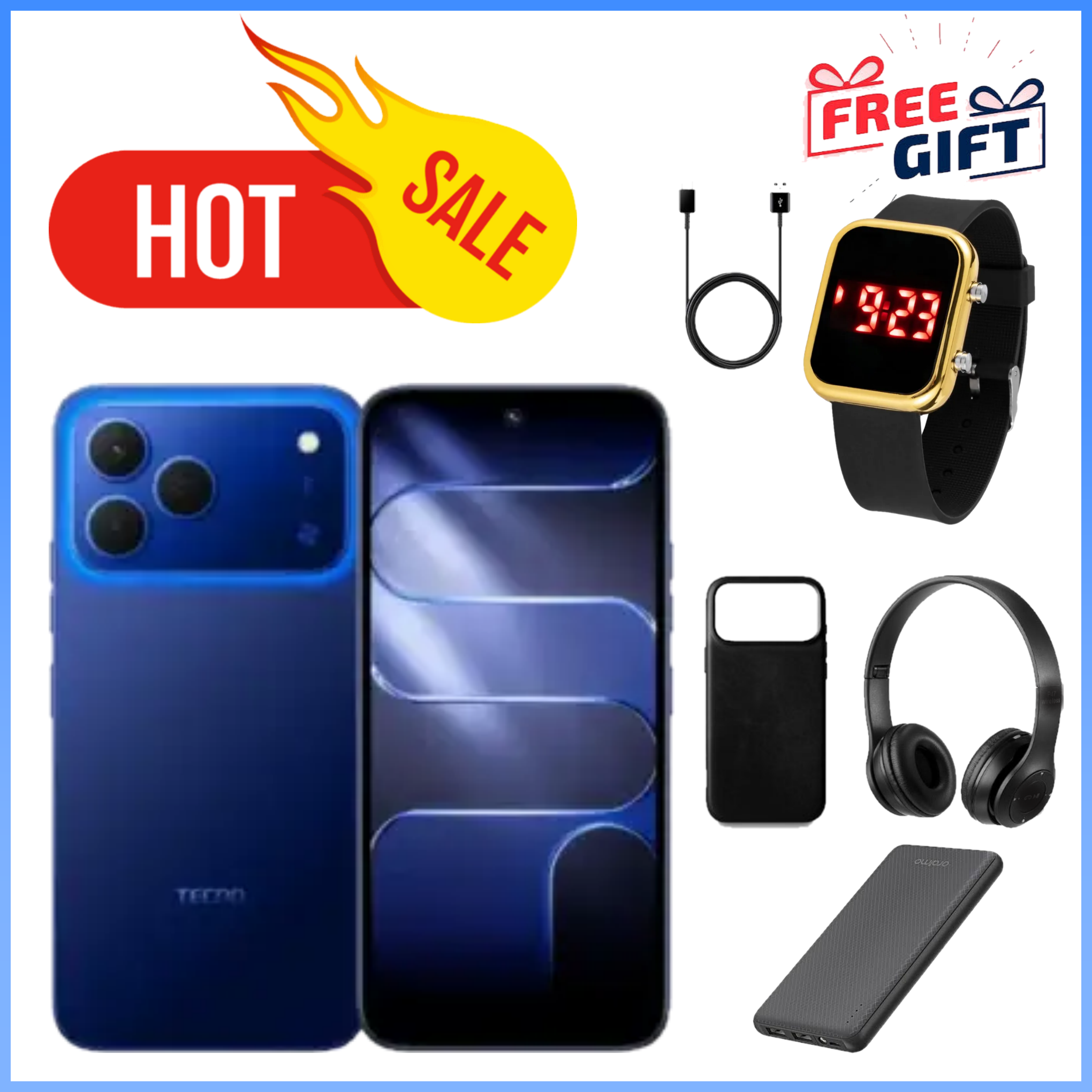 LIMITED TIMEDEALSE!!BRAND NEW Tecno Spark 50 256GB/128GB+(8+4)GB 6.78" IPS LCD 120Hz Display 50MP Rear 8MP Selfie Camera  6700mAh Battery 18W Android 16 Dual SIM Fingerprint Unlock Smartphone