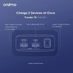 HOT DEALS!!!Oraimo Traveller Power Bank 10000mAh 20000mAh  30000mAh 40000mAh 50000mAh 12W Smart Fast Charging Slim Portable Power Bank type C ChargingCompatibility Powerbank with overcharge protection