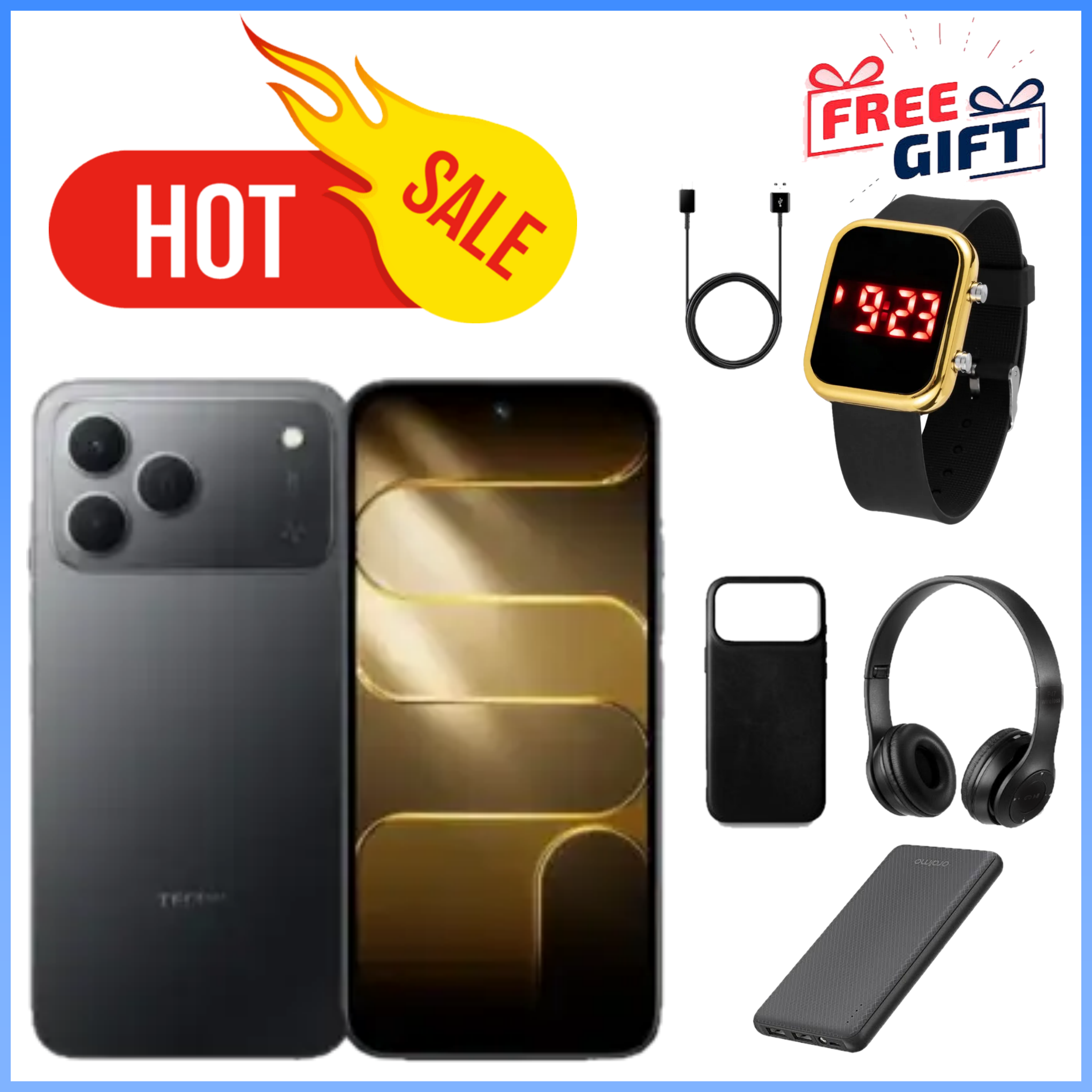 LIMITED TIMEDEALSE!!BRAND NEW Tecno Spark 50 256GB/128GB+(8+4)GB 6.78" IPS LCD 120Hz Display 50MP Rear 8MP Selfie Camera  6700mAh Battery 18W Android 16 Dual SIM Fingerprint Unlock Smartphone