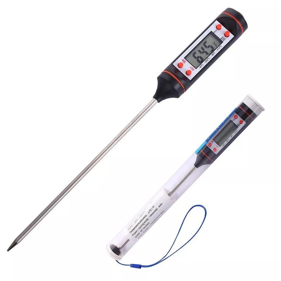 Premium Digital Food Thermometer Instant Read Kitchen Thermometer with LED Display Celsius & Fahrenheit Modes Battery Operated Auto Power Off Heat Range -50°C to 300°C Perfect for BBQ, Meat