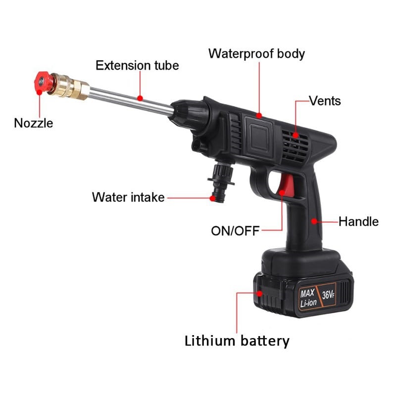 Wireless High Pressure Car Wash Water Gun Powerful Cleaning, Premium Build & Confident Everyday Convenience