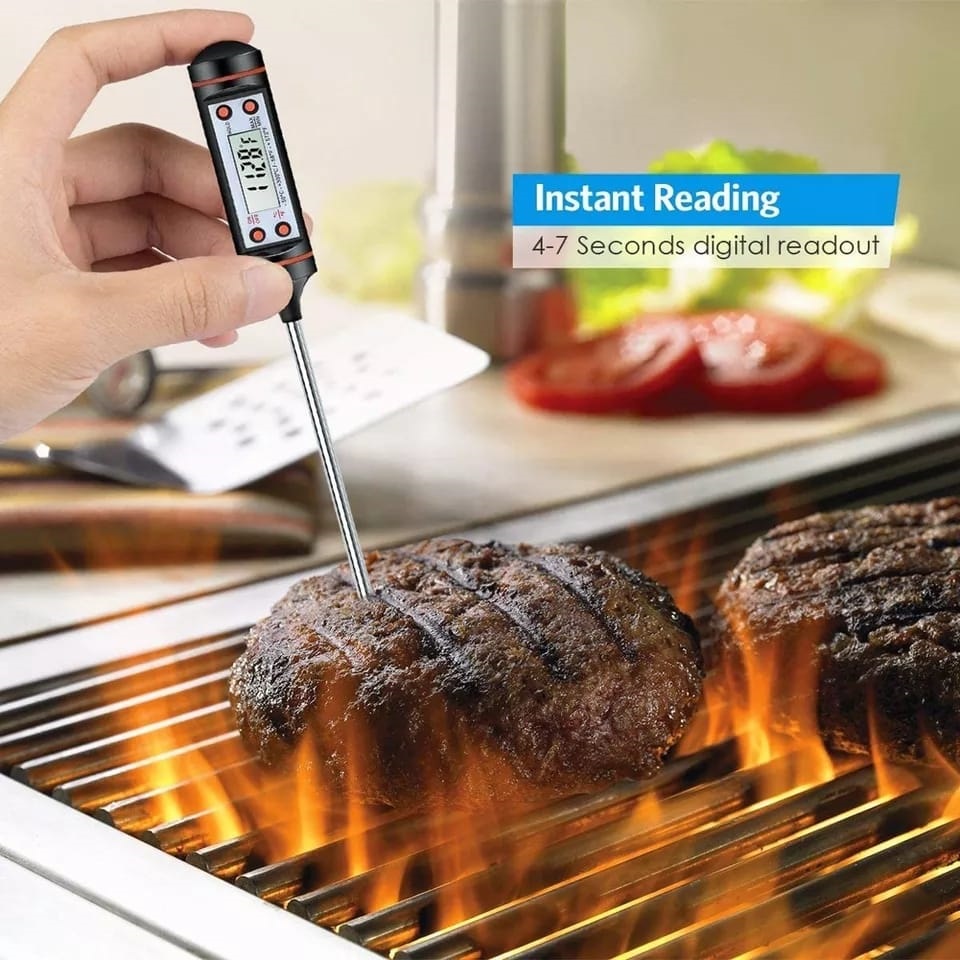 Premium Digital Food Thermometer Instant Read Kitchen Thermometer with LED Display Celsius & Fahrenheit Modes Battery Operated Auto Power Off Heat Range -50°C to 300°C Perfect for BBQ, Meat