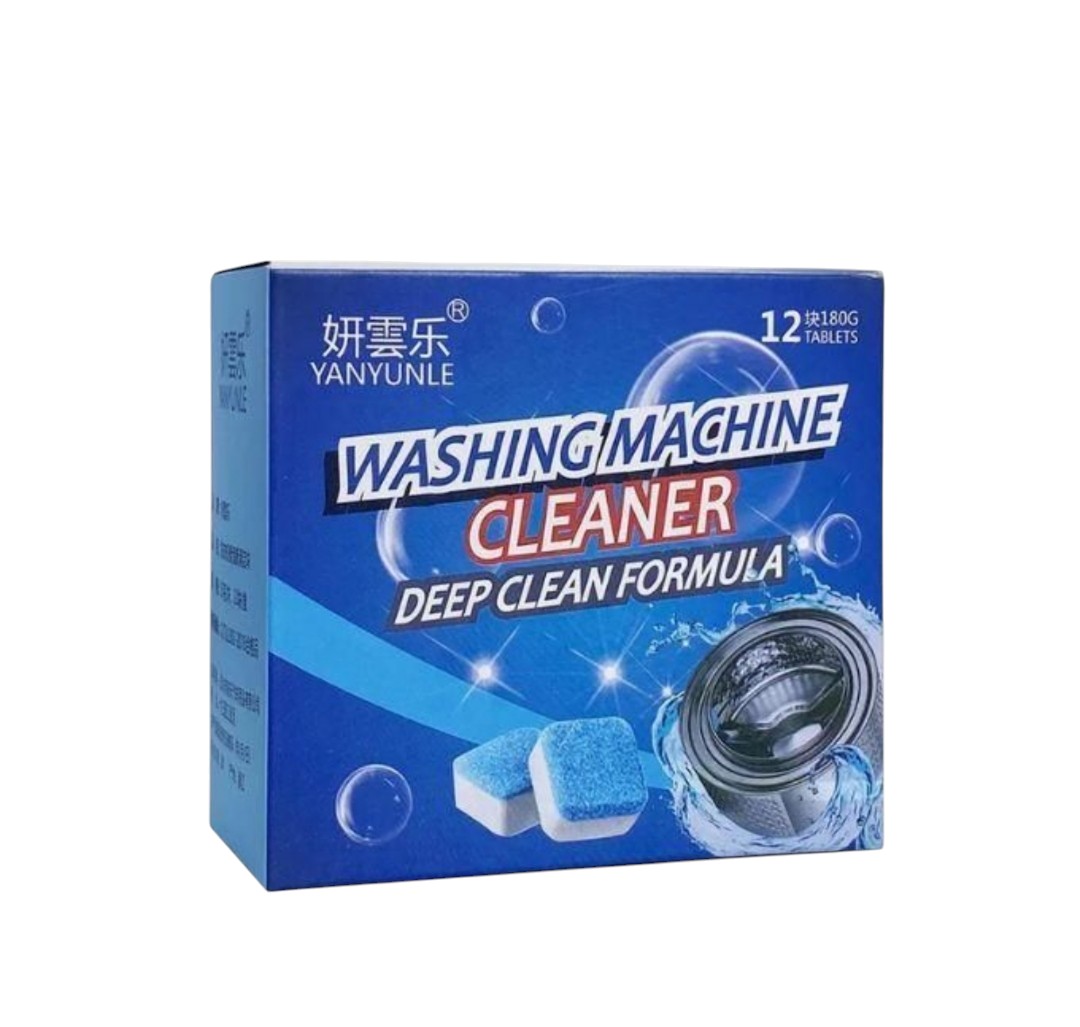Drum Washing Machine Antibacterial Cleaning Tablets – Deep Clean Descaler, Anti-Limescale & Odor Removal Tablets for Front Load & Top Load Machines