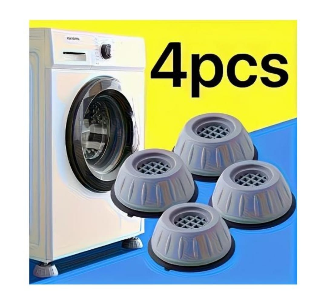 4PCS Universal Anti-Vibration Pads for Washing Machine & Refrigerator – Shock Absorbing Noise Reduction Non-Slip Furniture Feet Pads