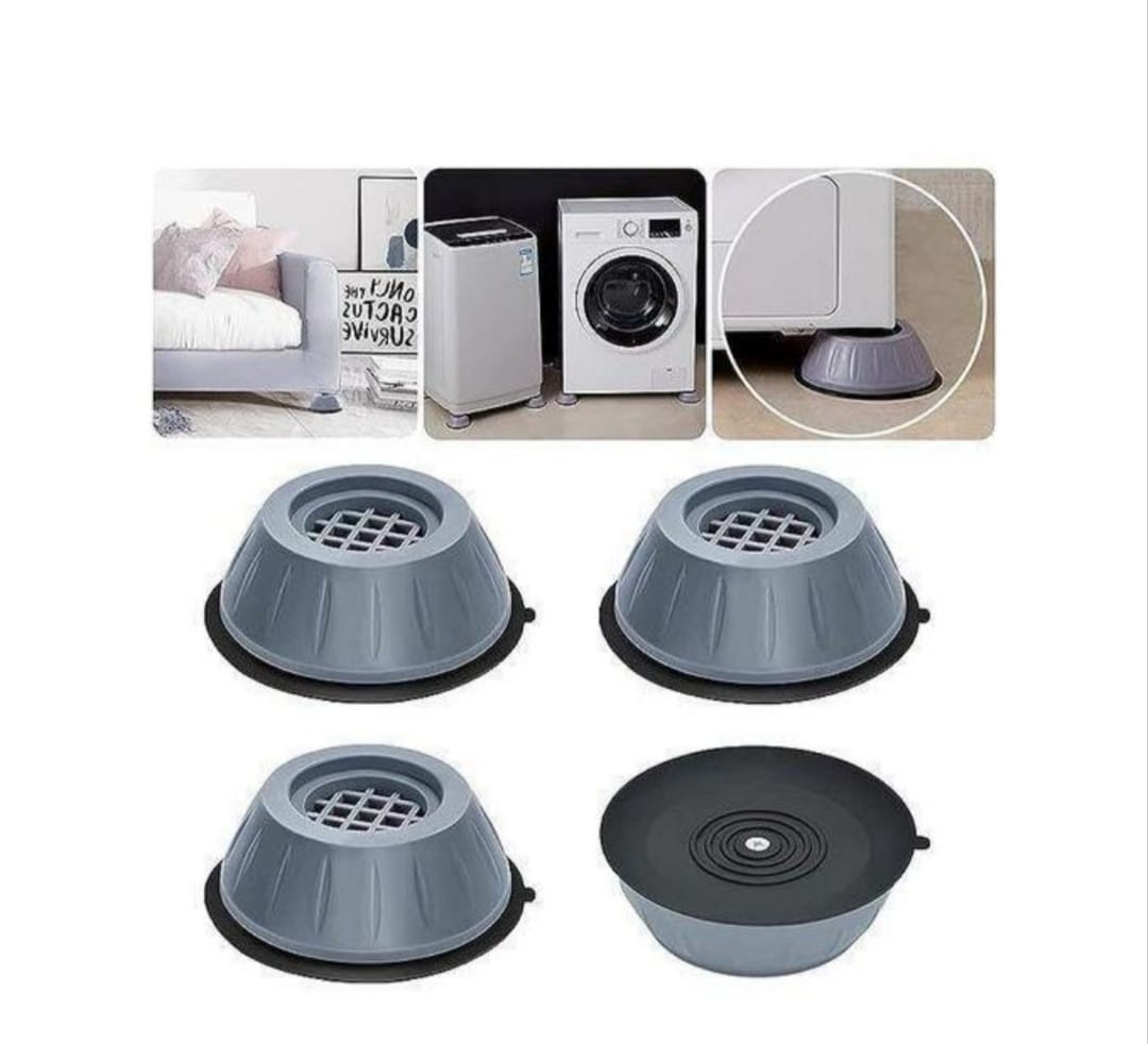 4PCS Universal Anti-Vibration Pads for Washing Machine & Refrigerator – Shock Absorbing Noise Reduction Non-Slip Furniture Feet Pads