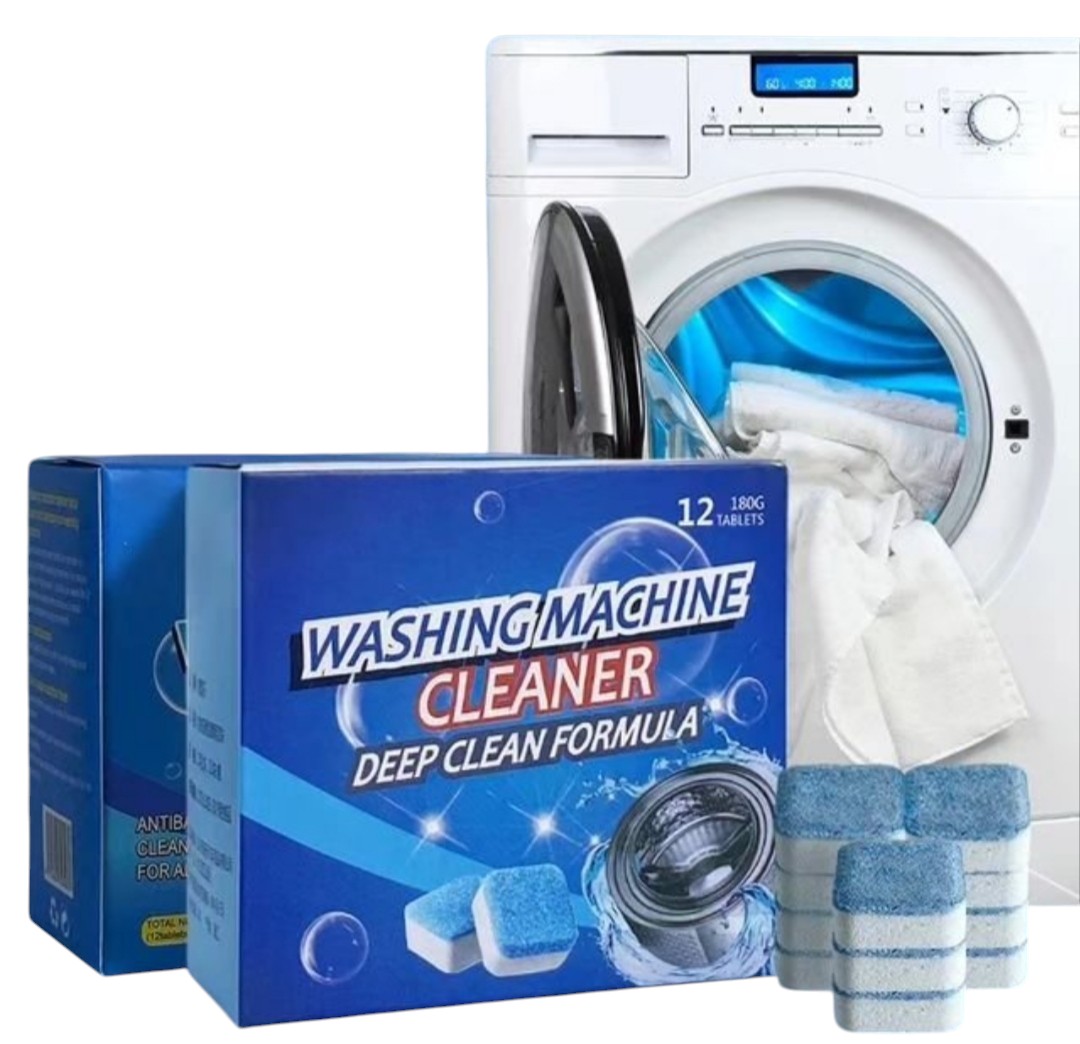 Drum Washing Machine Antibacterial Cleaning Tablets – Deep Clean Descaler, Anti-Limescale & Odor Removal Tablets for Front Load & Top Load Machines