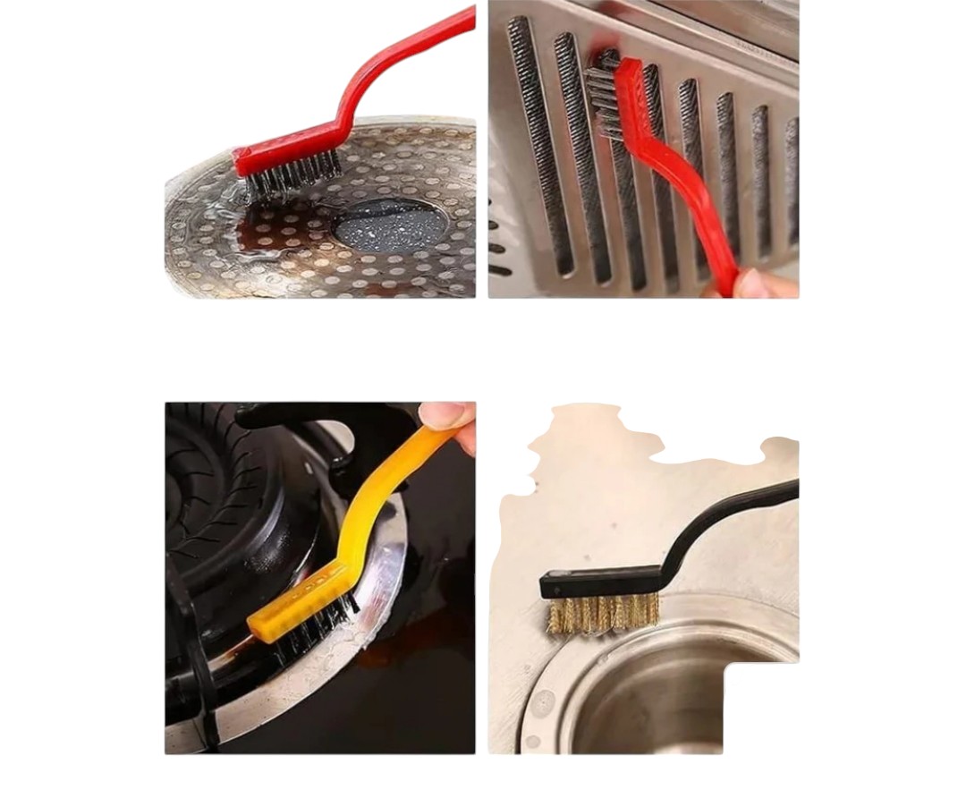 3PCS Multi-Purpose Kitchen Cleaning Brush Set – Dish Washing, Sink, Stove & Tile Scrubbing Brushes with Ergonomic Handles