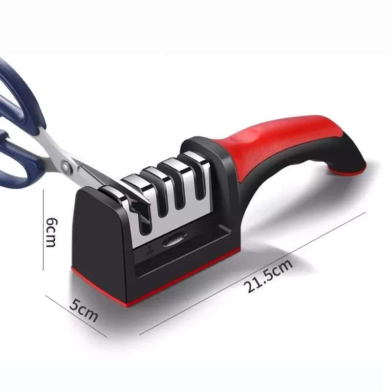 Premium 3-Stage Kitchen Knife Sharpener with Non-Slip Base Durable stainless-steel blades provide precise sharpening and long-lasting performance.