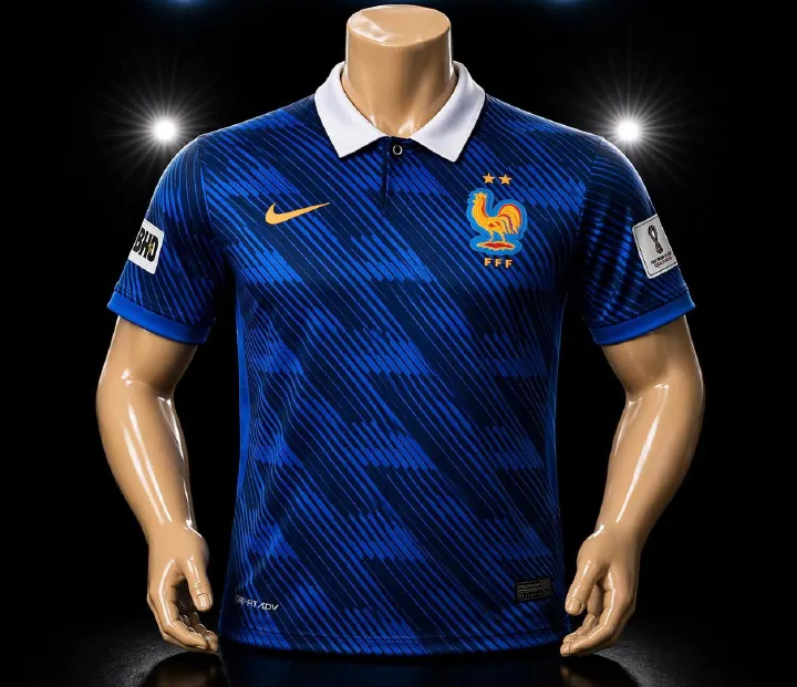 New France 2026 Home Soccer Jersey  – Premium Blue Football Shirt with Luxury White Collar | World Cup Fan Edition Kit.