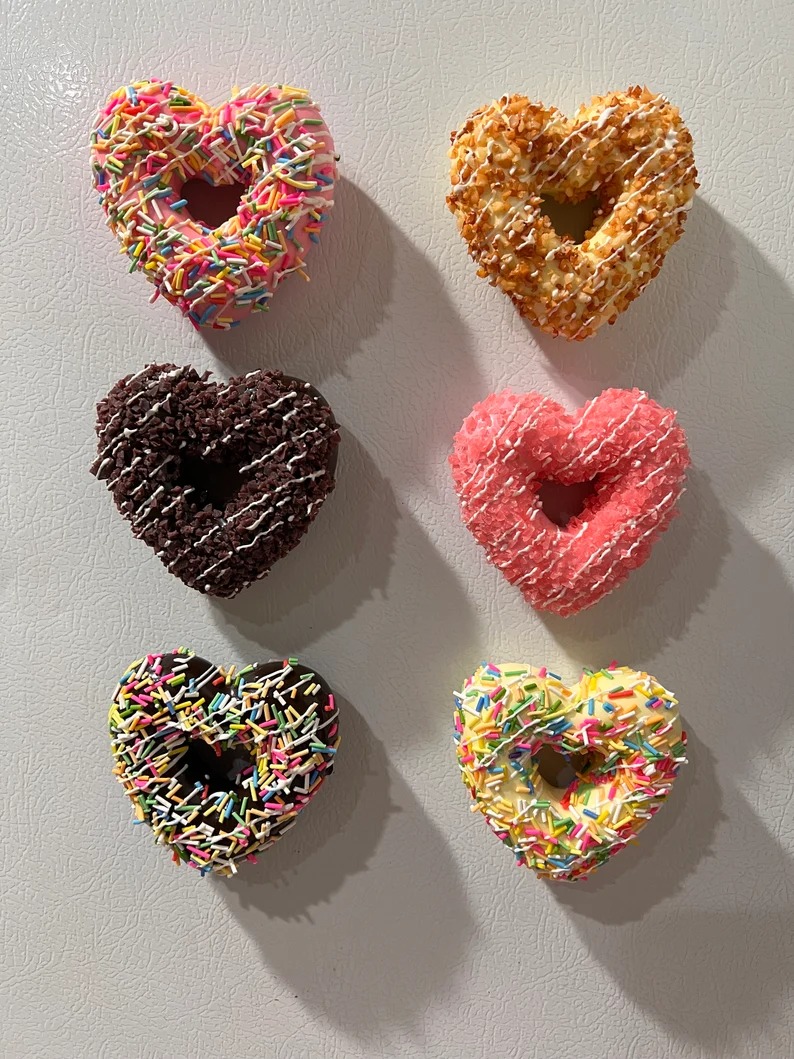 Decorative Pastries Fridge Magnets Set – 3D Cake, Donut & Dessert Refrigerator Magnets for Kitchen, Office & Home Décor.