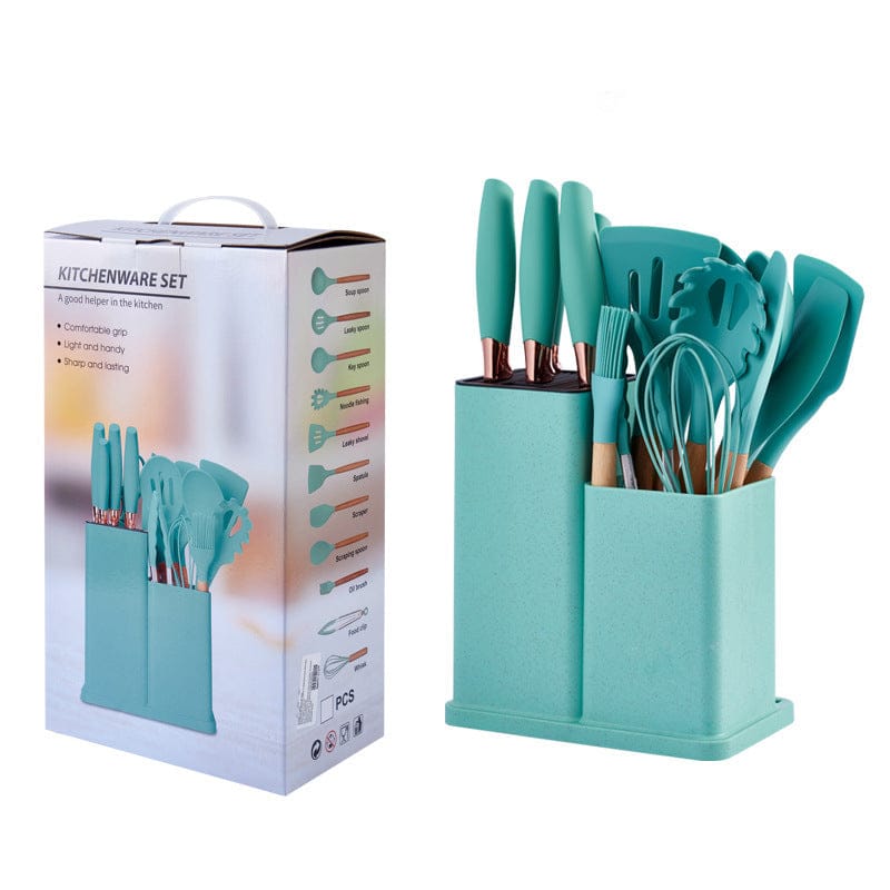 19-in-1 Heat Resistant Silicone Cooking Utensil Set with Holder – Non-Stick Kitchen Spoon & Spatula Set, Durable Cooking Tools