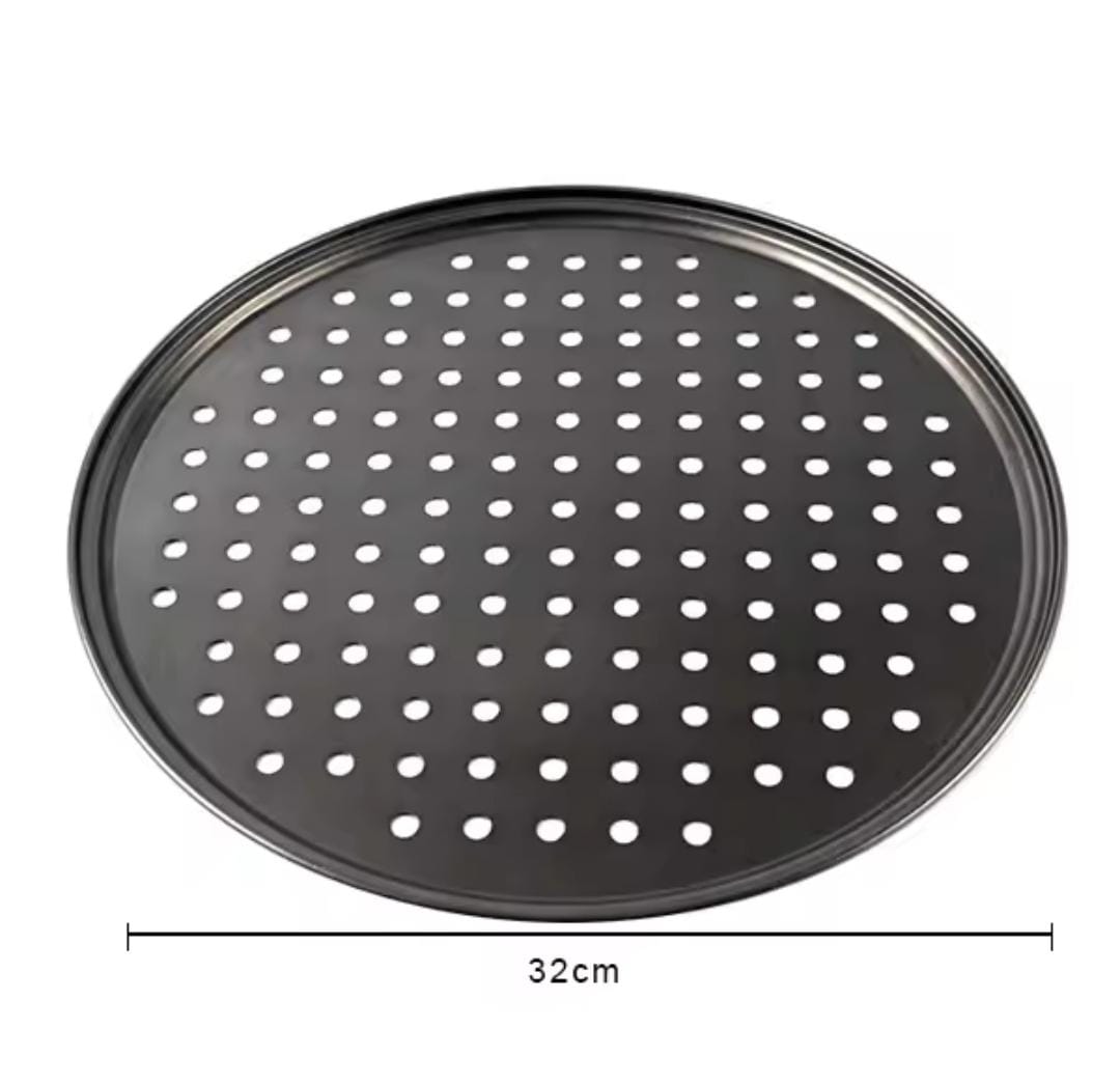 Non-Stick Perforated Pizza Pan – Crispy Pizza Baking Tray with Even Heat Distribution for Home & Professional Baking