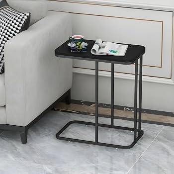 2-Tier Metallic Side Table Bedside Table Sofa End Table Modern Storage Shelf Coffee Table Desk Side Table for Living Room, Bedroom & Office