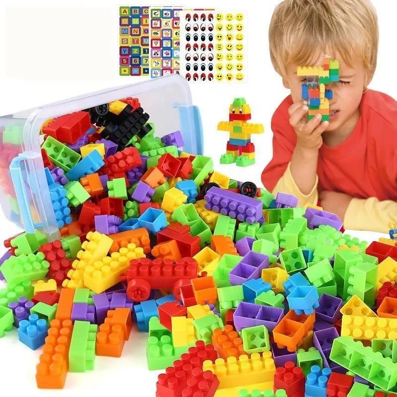 Block Train Building Blocks Toy Set for Kids – Educational STEM Construction Train, Creative DIY Assembly Blocks, Learning & Imagination Development Toy