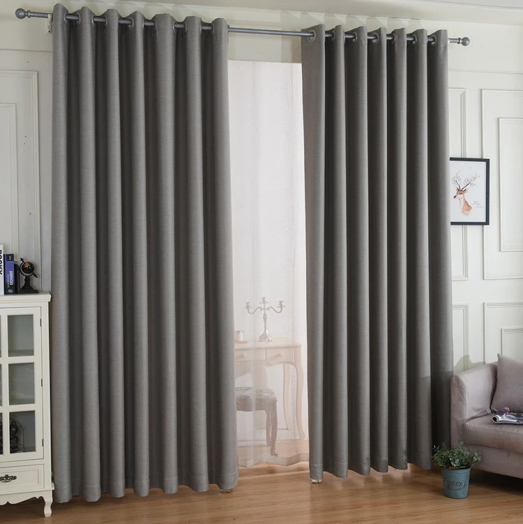3PCS FULL SET Gray Curtains Set | Heavy Fabric + Free Premium Heavy Sheer | Living Room & Bedroom | Ready Made. Grey Blackout Curtains Set 04