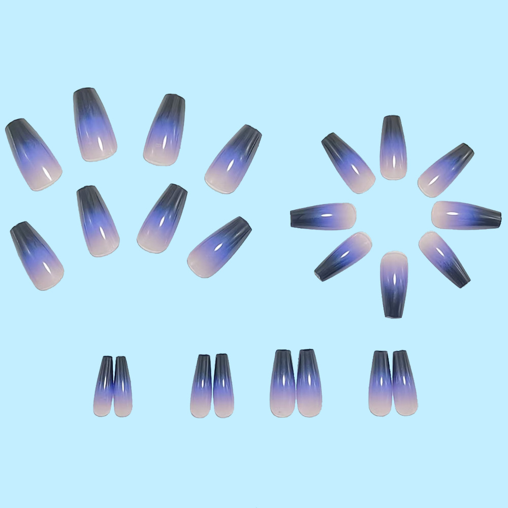 Cross-border best-selling wearable nail tips in Europe and America, featuring French gradient long fake nails that are removable and suitable for nail art. Wholesale of wearable nail tips view 2