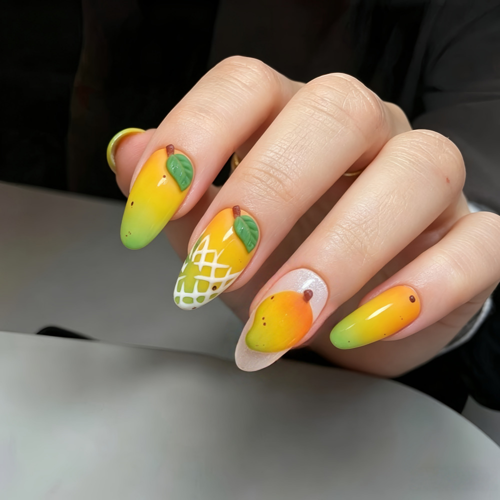 Halloween costume nail art wholesale, white ghost and pumpkin nail decals, press-on nails view 9