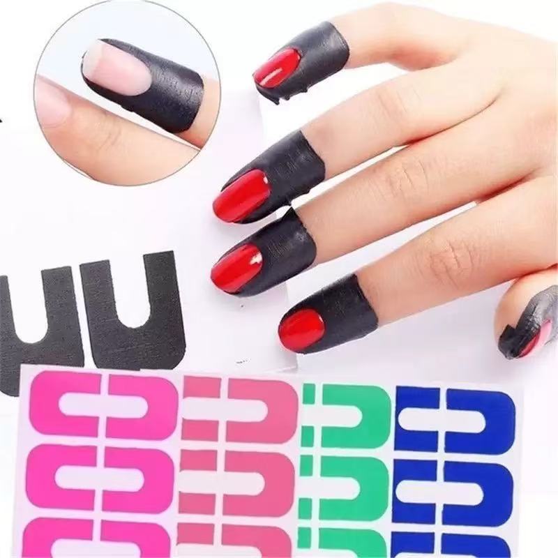 10Pcs/1Set U-shape Finger Cover Sticker Spill-proof Nail Polish Varnish Protector Stickers Durable Manicure Tool Finger Cover