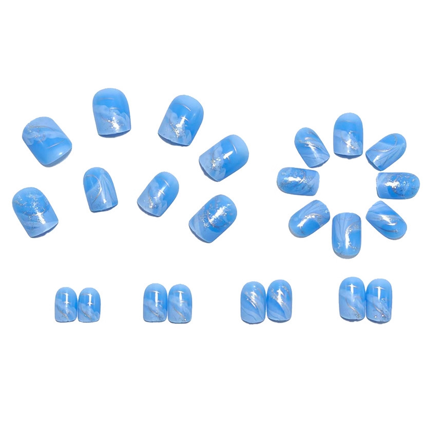 "Cupid's Arrow" foreign trade wearable nail art, fresh and dreamy white nail art stickers, mint mango high-grade fake nail stickers