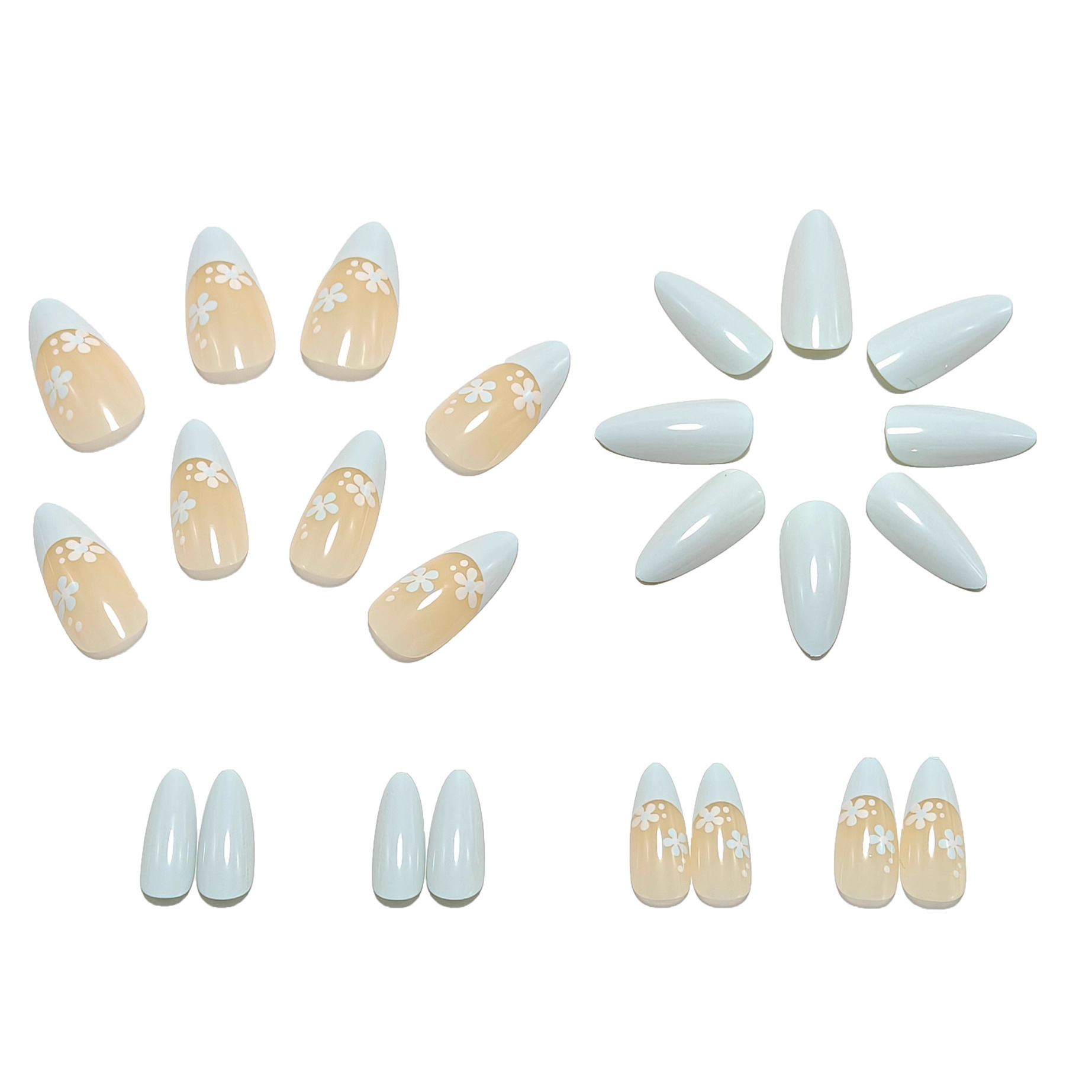Cross-border best-selling wearable nail tips in Europe and America, featuring French gradient long fake nails that are removable and suitable for nail art. Wholesale of wearable nail tips view 4