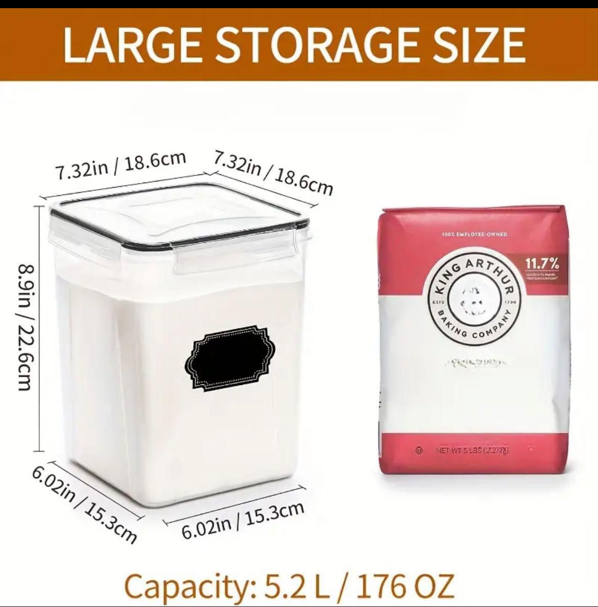 4Pcs BPA Free airtight kitchen food storage containers with Capacity of 5.2 litres