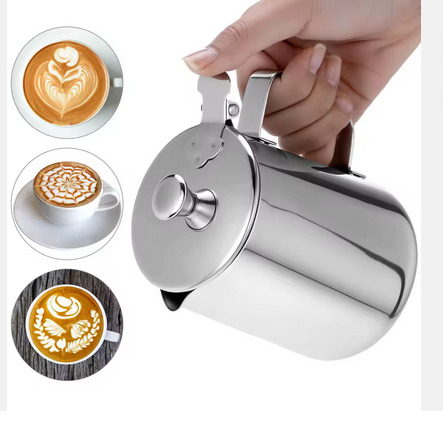 High quality stainless steel kitchen milk frothing jug with the capacity of 600mls