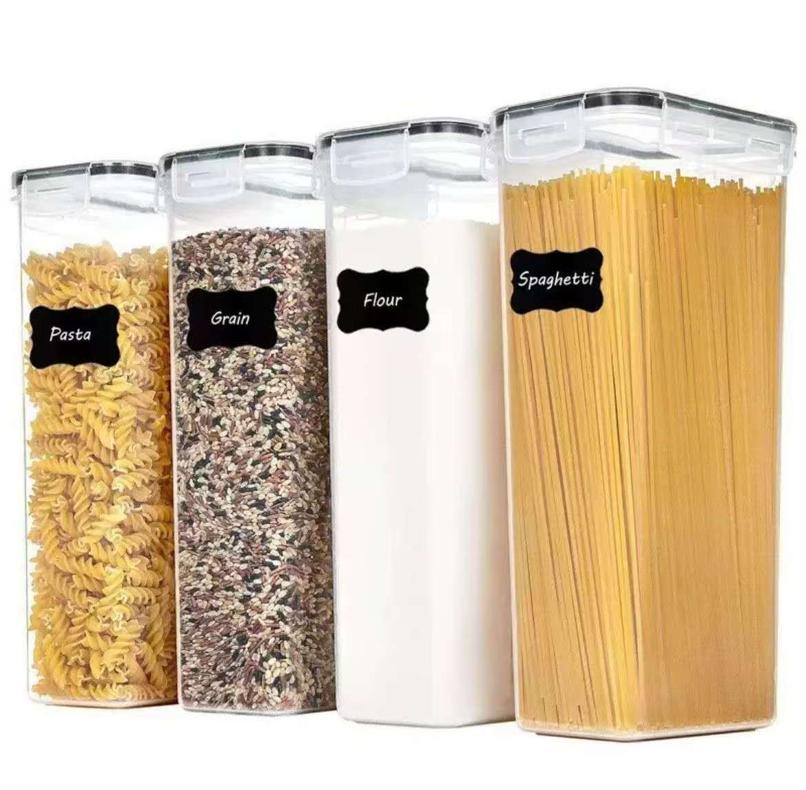 Set of 4pcs Large capacity air tight kitchen food storage containers with the capacity of 2.8 litres